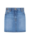 Versace A-line Denim Mini Skirt In Blue