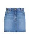 Versace A-line Denim Mini Skirt In Blue