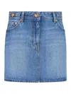 Versace A-line Denim Mini Skirt In Blue