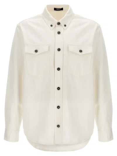 Versace Denim Overshirt In White
