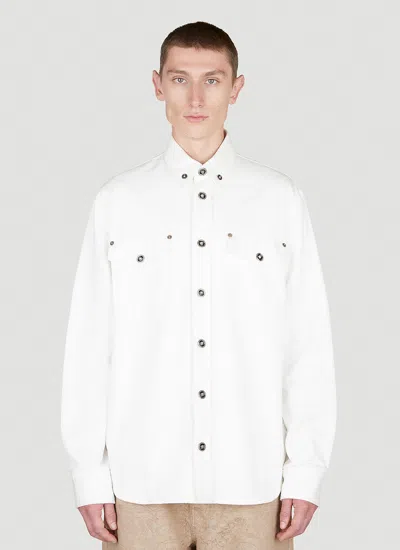 Versace Denim Overshirt In White