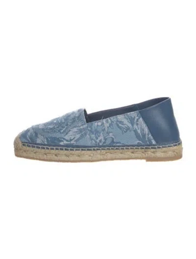 Pre-owned Versace Denim Printed Espadrilles In Blue
