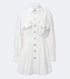Versace Medusa Shirt Dress Chest Pockets Waist Detail In Gray