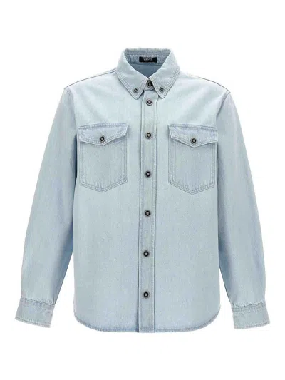 Versace Light Blue Shirt With Button