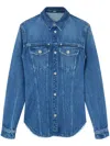 Versace Women Denim Shirt With Frayed Edges