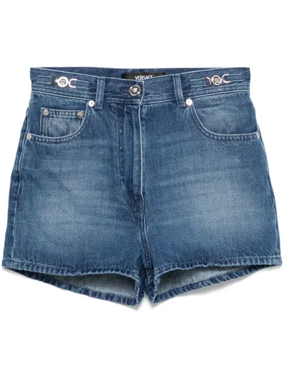 Versace Denim Shorts In Blue