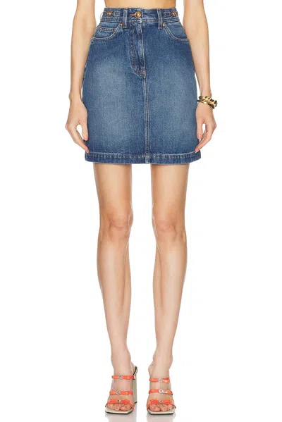 Versace X Dua Lipa Medusa '95 Denim Miniskirt In Blue