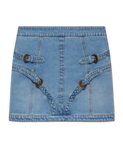 Versace Denim Skirt In Blue