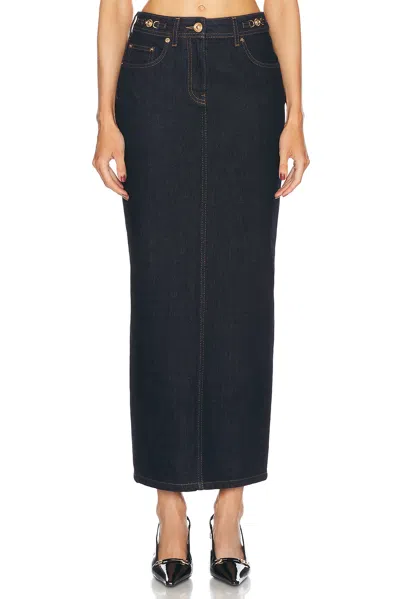 Versace Denim Skirt In Black