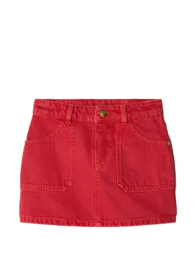 Versace Kids' Denim Skirt In Red