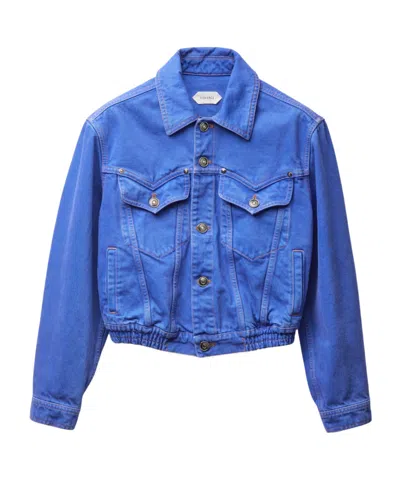 Versace Denim Slim Blouson In Blue