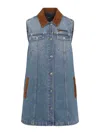 Versace Women Blue Sleeveless Buttoned Mini Dress, M Luxury Dresses For Women Darveys In Blue