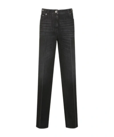 Versace Denim Trousers With Logo Affixed