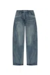 Versace Denim Wide-leg Jeans In Blue