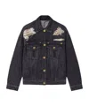Versace Denim Jacket Distressed Front Pockets In Black