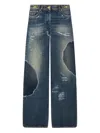 Versace Jeans With Distressed Effect In Blue