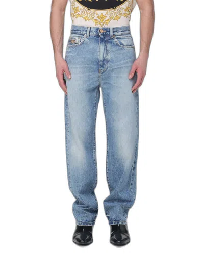 Versace Distressed Jeans In Blue