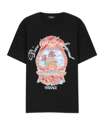 Versace Dive In Crest Embroidered T-shirt