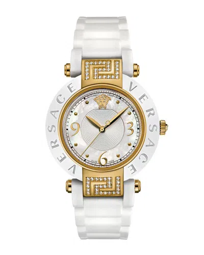Versace Dnu  Women's Reve Diamond Watch In Silver
