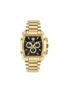 Versace Men's Swiss Chronograph Dominus Gold Ion Plated Bracelet Watch 42x50mm In Black