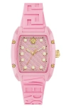 Versace Dominus Ecoceramic Watch In Pink