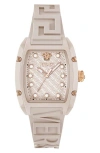 Versace Dominus Ecoceramic Watch In Pink