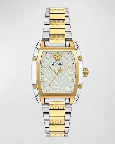 Versace Dominus Lady Watch In Gold+silver