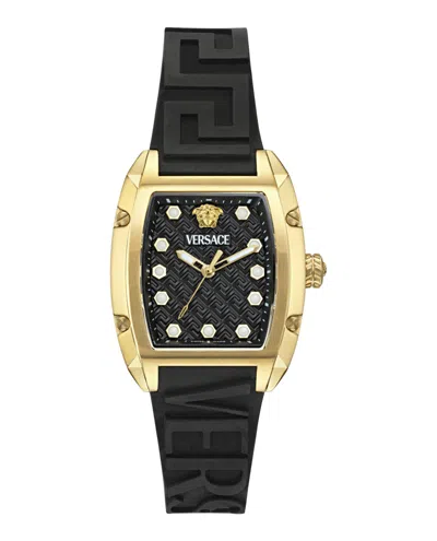 Versace Dominus Silicone Watch In Gold