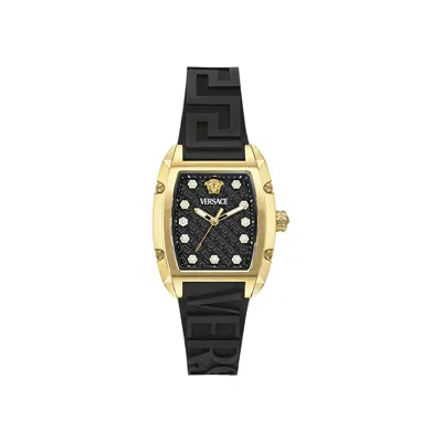 Pre-owned Versace Dominus Silicone Watch 'gold' | Women's Size Onesize