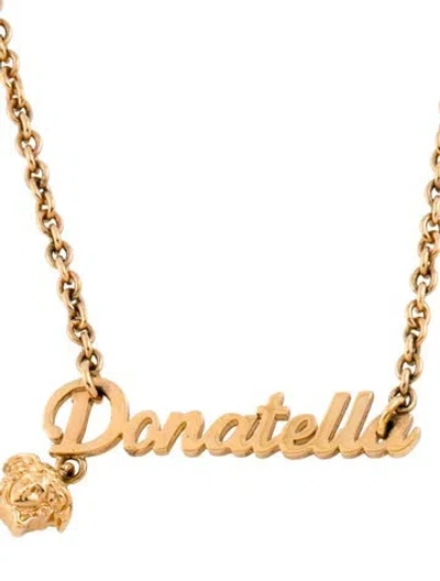 Pre-owned Versace 'donatella' Pendant Necklace, 21" In Multicolor
