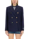 Versace Blue Double-breasted Jacket With Medusa Buttons