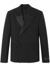 Versace Double-breasted Blazer In Black