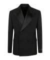 Versace Double-breasted Blazer In Black