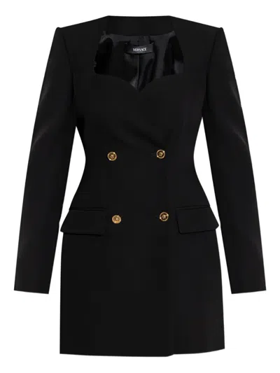 Versace Double-breasted Blazer Dress In Black