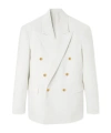 Versace Double-breasted Button-up Jacket In White