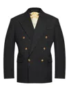 Versace Double-breasted Tailored Blazer In Black