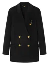 Versace Double-breasted Cachemire Blend Jacket In Black