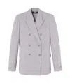 Versace Double-breasted Tailored Jacket In Gray