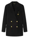 Versace Double-breasted Cachemire Blend Jacket In Black