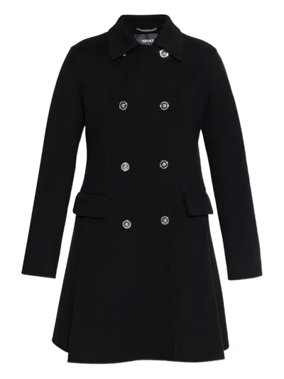 Versace Double-breasted Coat In Multi