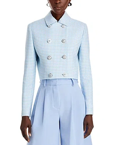 VERSACE DOUBLE BREASTED GINGHAM WOOL JACKET