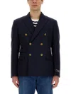 Versace Grain De Poudre Wool Blazer In Black