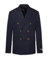 Versace Grain De Poudre Wool Blazer In Black