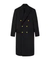 Versace Wool Double-breasted Pea Coat In Black