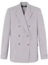Versace Double-breasted Tailored Jacket In Multicolor