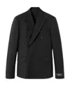 Versace Double-breasted Tailored Blazer In Black