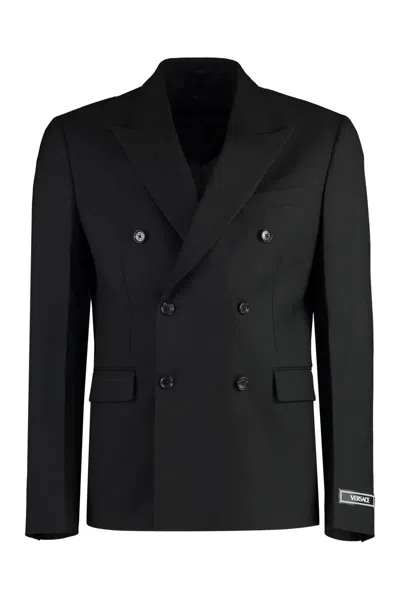 VERSACE VERSACE DOUBLE-BREASTED WOOL BLAZER