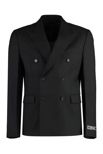 VERSACE DOUBLE-BREASTED WOOL BLAZER