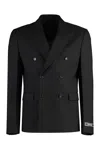 Versace Tailoring Jacket In Wool In Nero