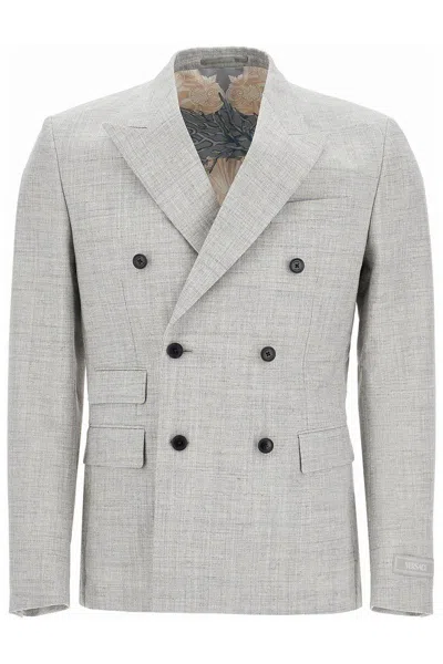 Versace Double-breasted Wool Blend Blazer